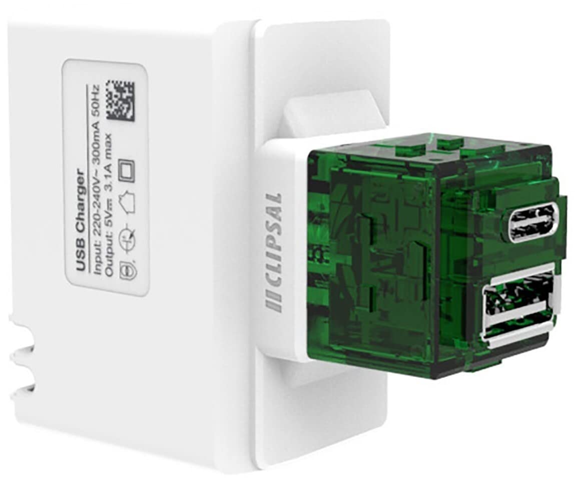 Iconic 3.1A 15W A and C Dual USB Charger Mechanism