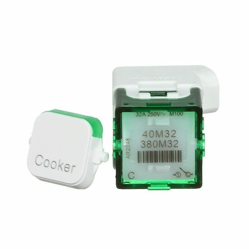 Iconic 250V 32A 1-Way Cooker Switch Mechanism, Vivid White