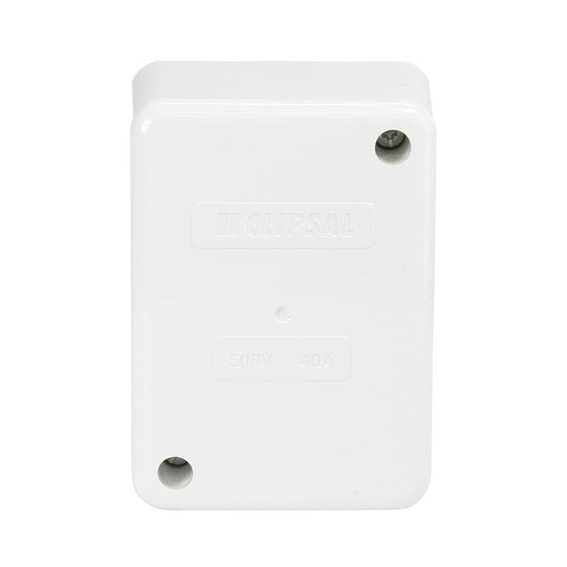 Clip On Lid, 1 Earth and 3 Active Connector Giant Junction Box, White Electric