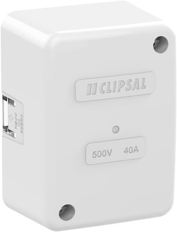 Clip On Lid, 1 Earth and 3 Active Connector Giant Junction Box, White Electric