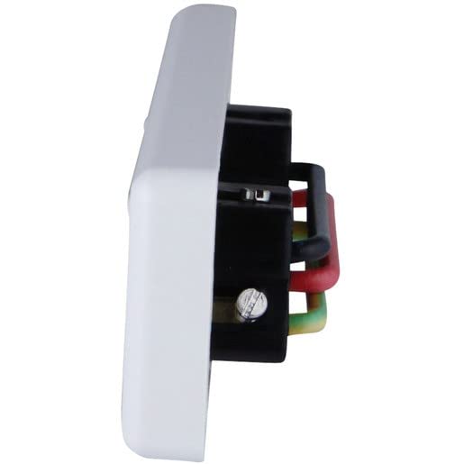 C2000 Series Classic 250V 10A Horizontal Twin Skirting Switch Socket Outlet, White Electric