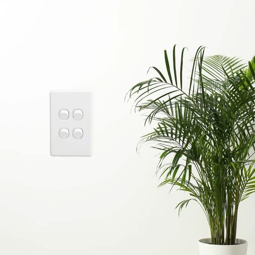 C2000 Series 4 Gang 10A Vertical Classic Switch, White Electric