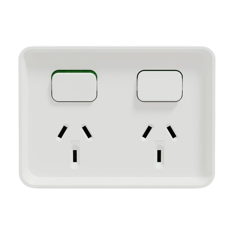 10A 250V Iconic Outdoor Twin Switched Socket Outlet, White
