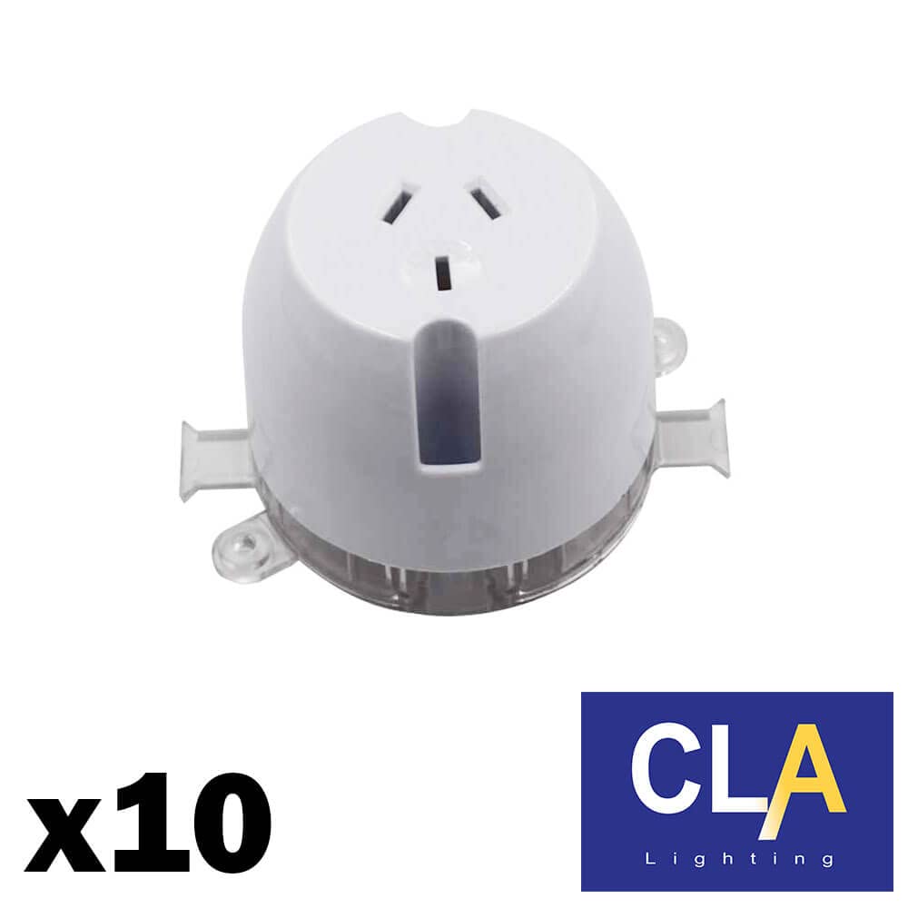3-Pin 10A 240V Rear Connecting Single Surface Socket - Box of 10