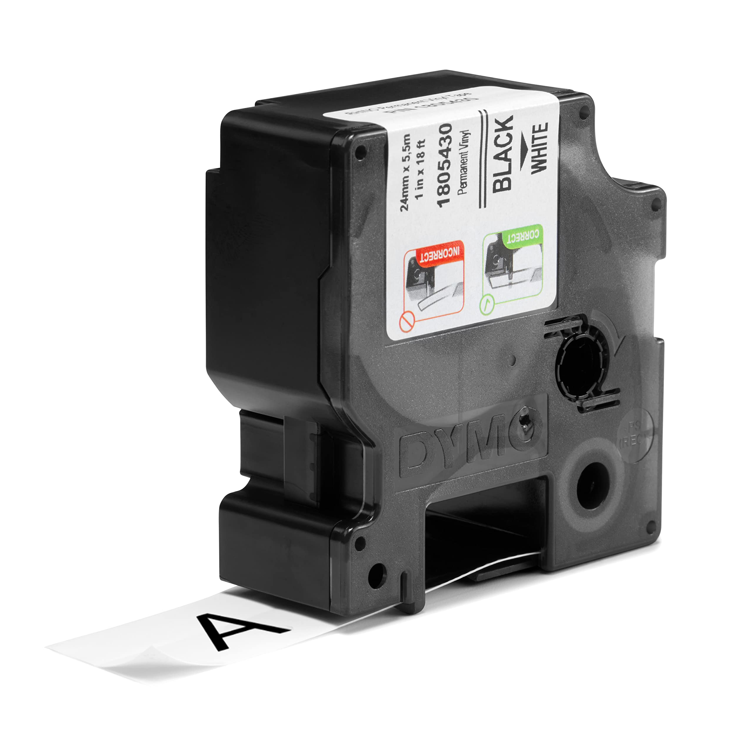 DYMO Industrial RhinoPro Labels for DYMO Industrial Rhino Label Makers, Black on White, 1" 1805430