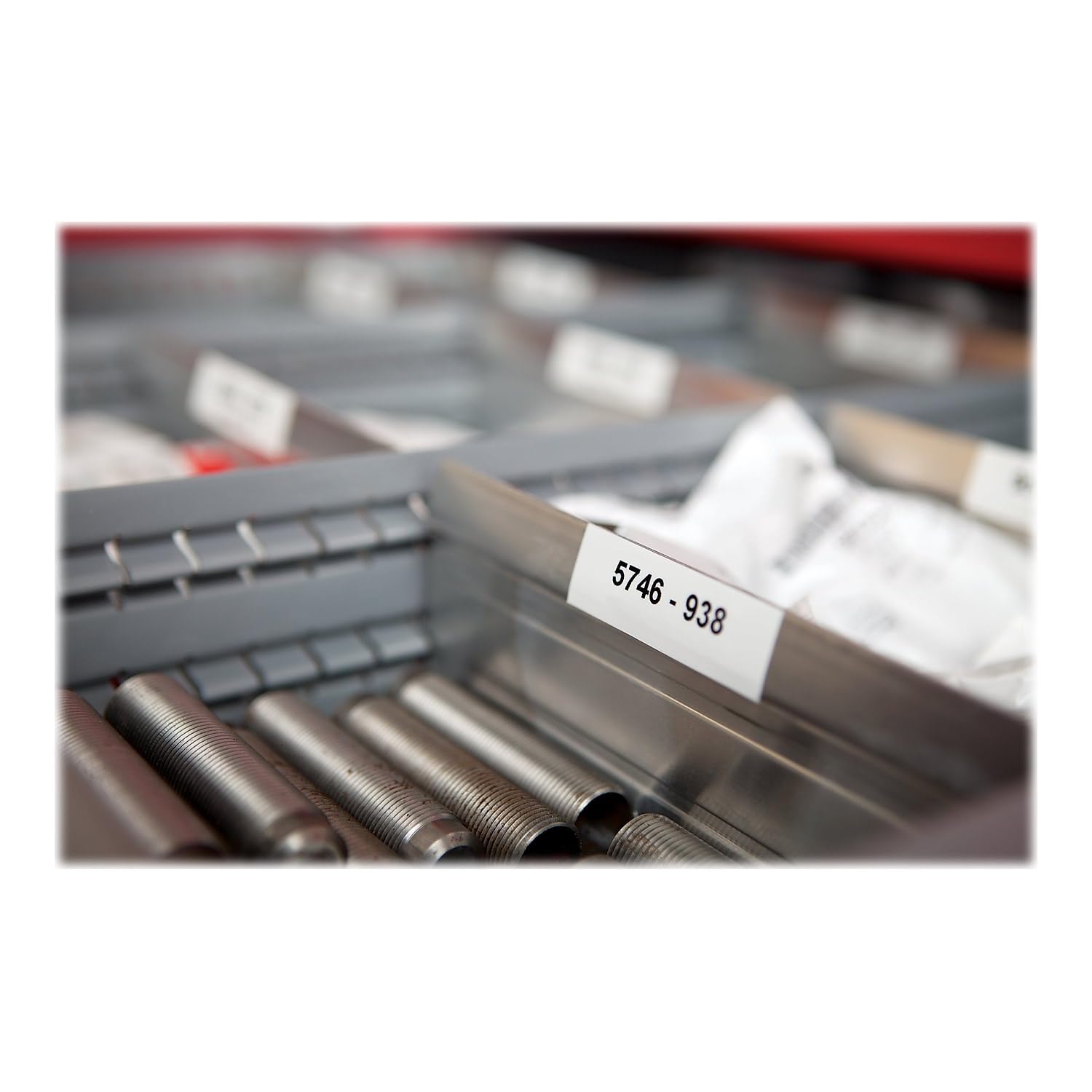 Dymo Rhinopro 1/2in White Permanent Poly Labels - 1 Each, Ideal for Jobsite Applications, Thermal Transfer Printing, Easy-to-Peel Split-Back Design