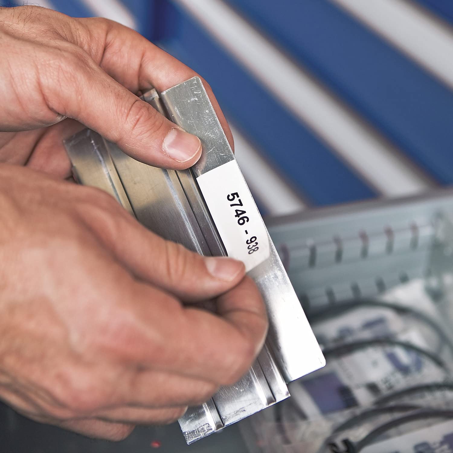 Dymo Rhinopro 1/2in White Permanent Poly Labels - 1 Each, Ideal for Jobsite Applications, Thermal Transfer Printing, Easy-to-Peel Split-Back Design