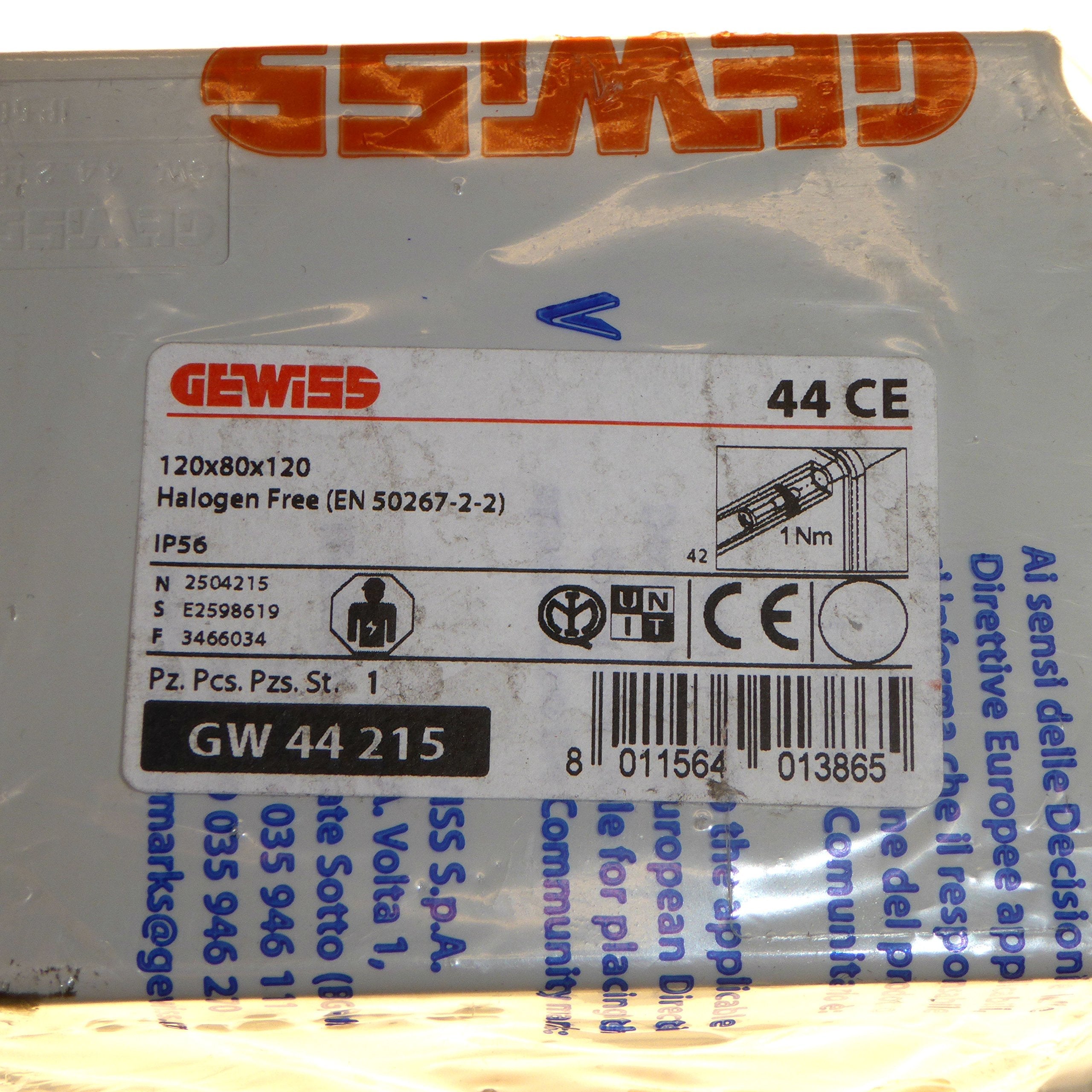 Gewiss Plastic Enclosure GW44215