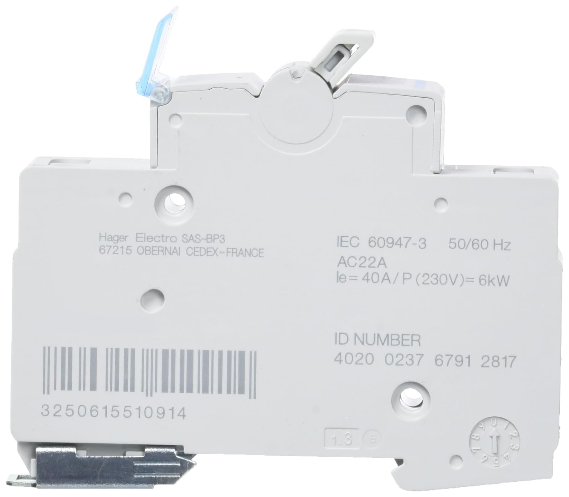 Hager Systems SFT140 Modular Switch with Common Up, I-0-II, 1 Pole, 40A