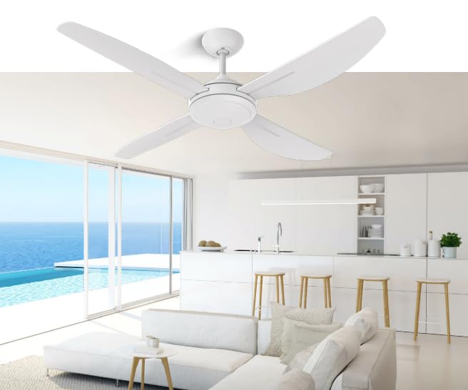 HPM Serene 4 Blade AC Ceiling Fan 1220mm 48in White