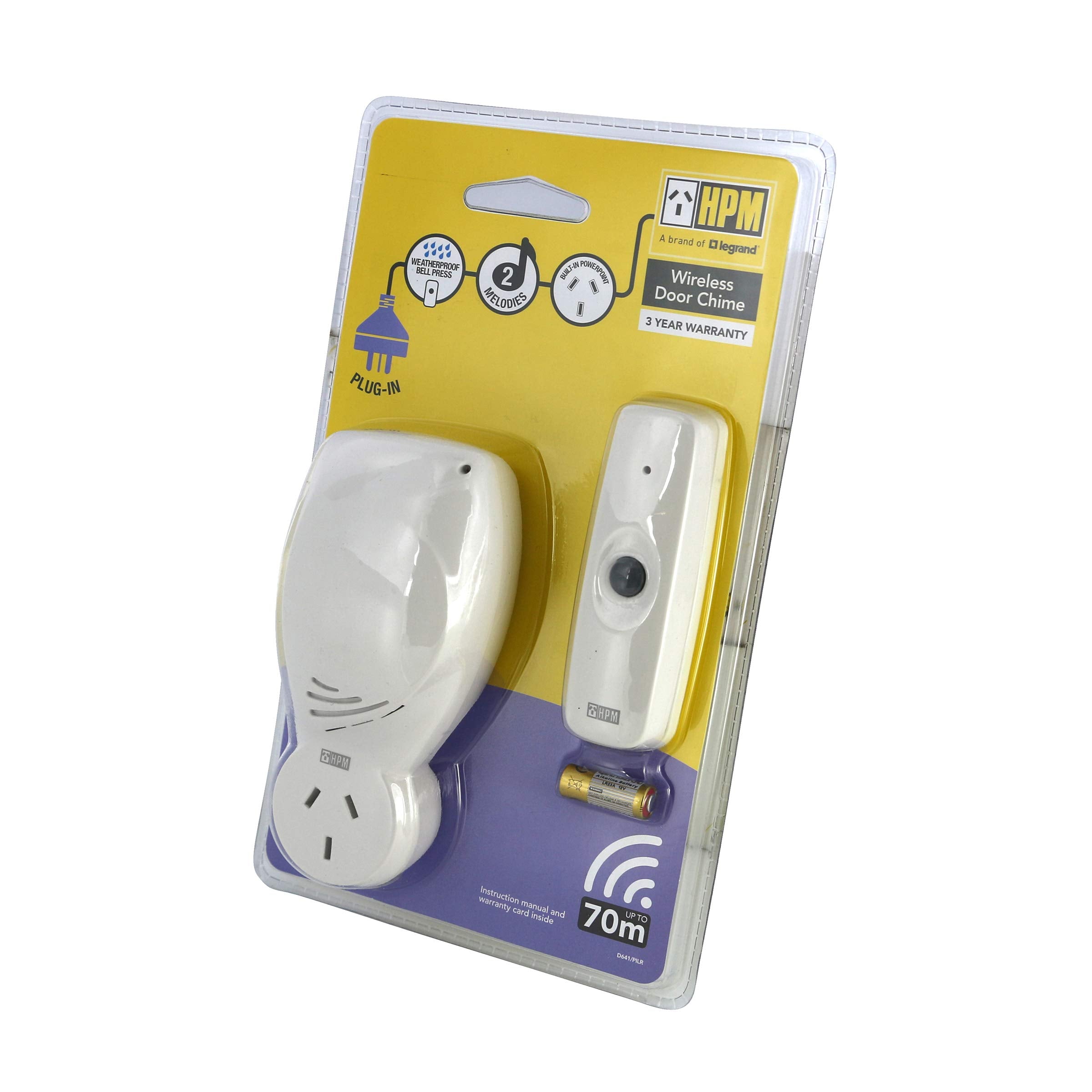 HPM D641 Series Long Range Plug in Wireless Door Chime