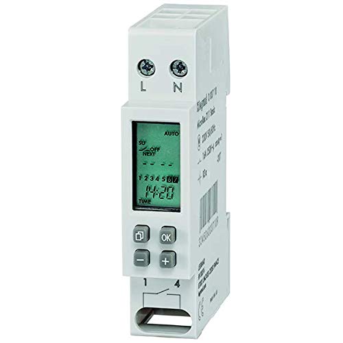 LEGRAND, MicroRex D11 Basic 003710 Timer Switch Digital with 7 Day Program Directly on The Device Row Installation Timer for DIN Rail, 1-Module ,