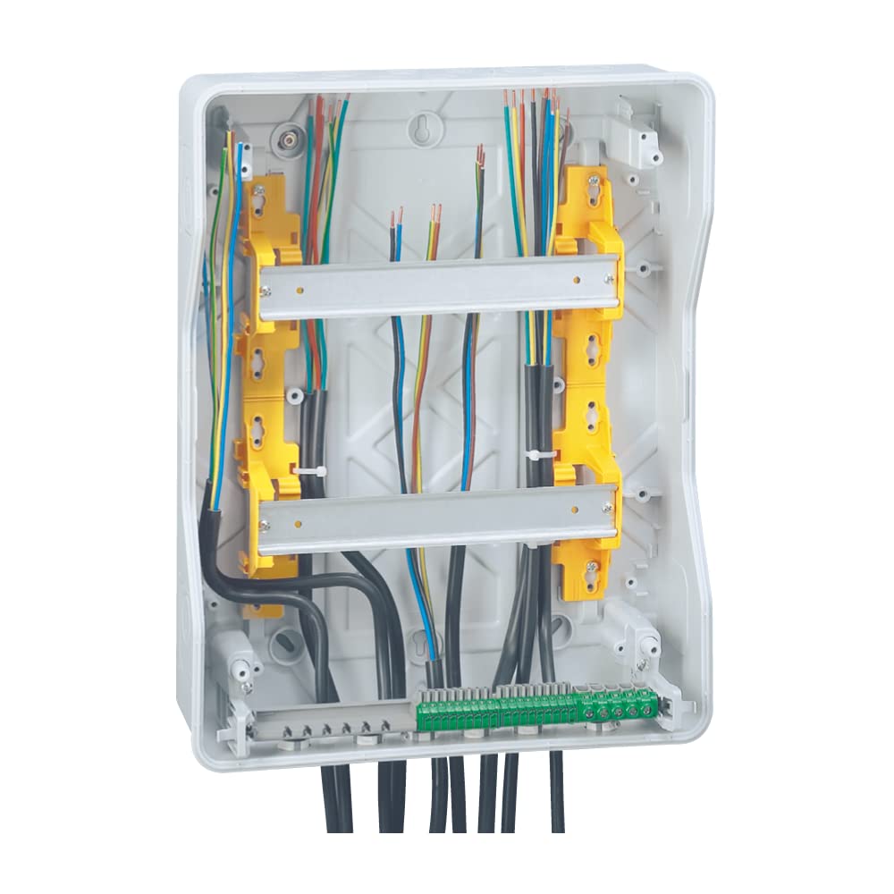 Legrand, Plexo 601974 Wet Room Distributor, Fuse Box, Surface-Mounted, IP65 - IK09, 1 Row, 4 Modules, Indoor and Outdoor Use, Retrofittable, Protection Class II, -20 to +70 °C, 200 x 128 x 115.6 mm