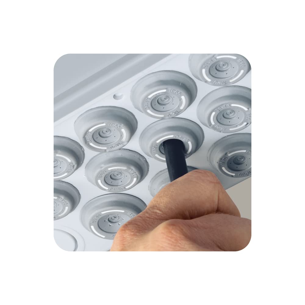 Legrand, Plexo 601978 Wet Room Distributor, Fuse Box, Surface-Mounted, IP65 - IK09, 1 Row, 8 Modules, Indoor and Outdoor Use, Retrofittable, Protection Class II, -20 to +70 °C, 200 x 200 x 115.6 mm