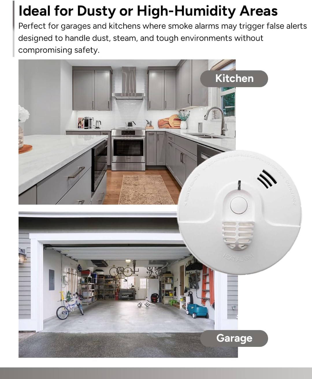 Lifesaver 240V Temperature Heat Alarm with 9V Battery Back Up