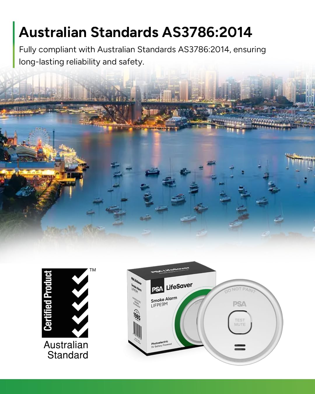 Lifesaver 9V Photoelectric Smoke Alarm