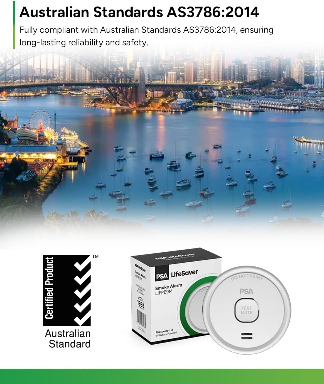 Lifesaver 9V Photoelectric Smoke Alarm