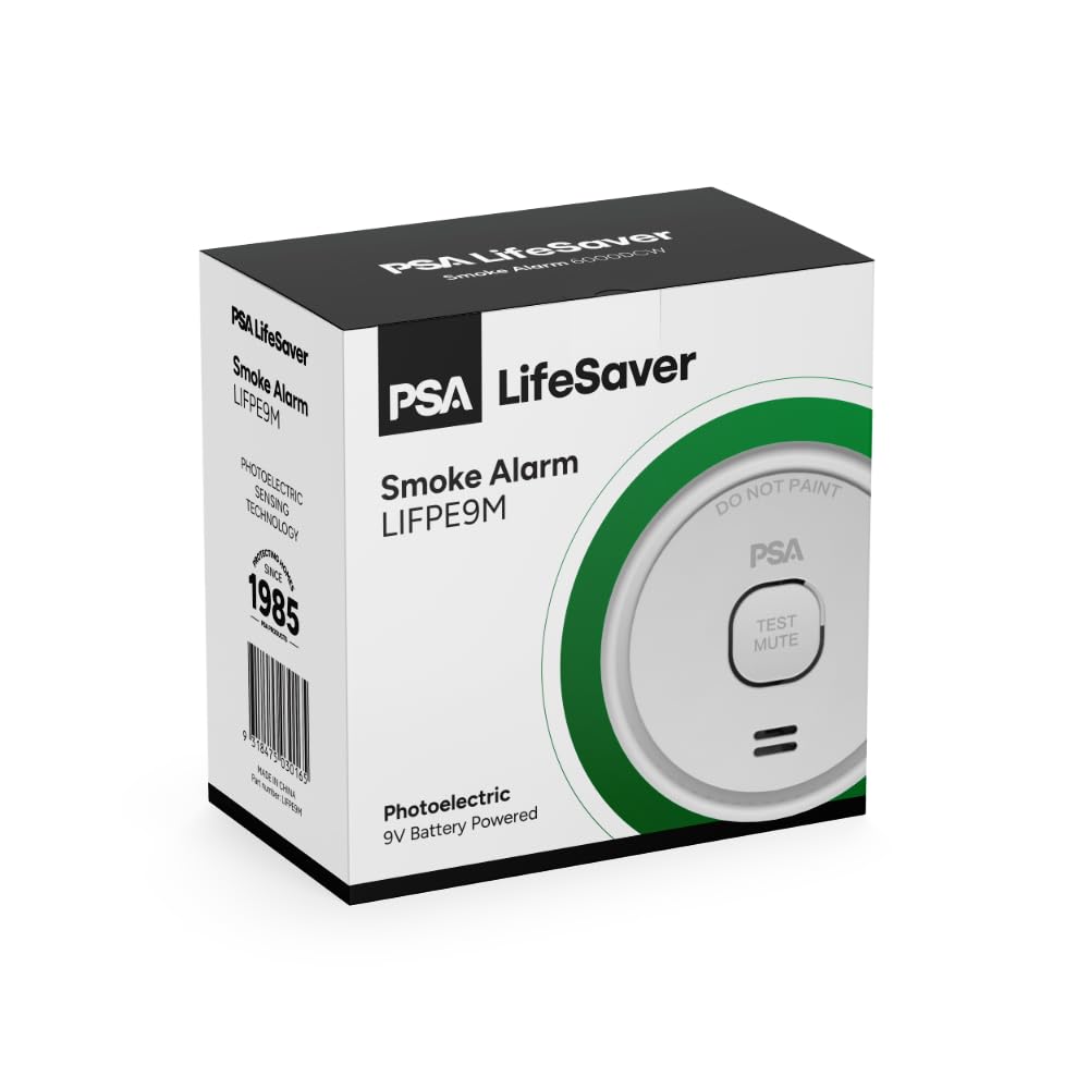 Lifesaver 9V Photoelectric Smoke Alarm