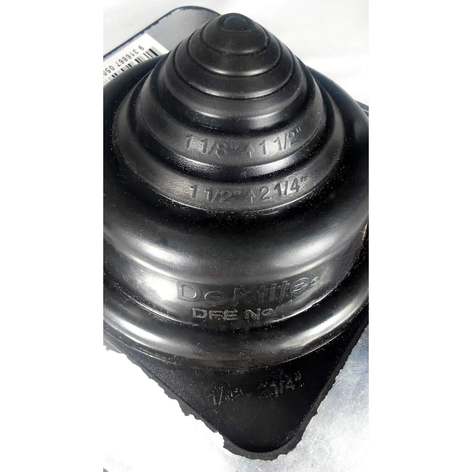 Dektite Square Base EPDM 5-55 mm Flexible Pipe Flashing, 139 mm Length, Black