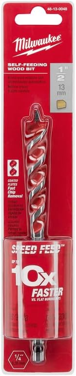 Milwaukee 48-13-0048 Builders World Wholesale Distribution Bit Wood Speed Feed, 1/2 x 6