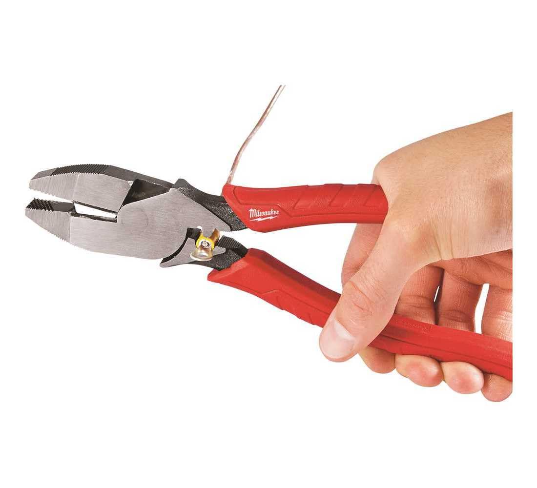 Milwaukee 48226100 Linemans Pliers w Crimper 230mm 9" , Red
