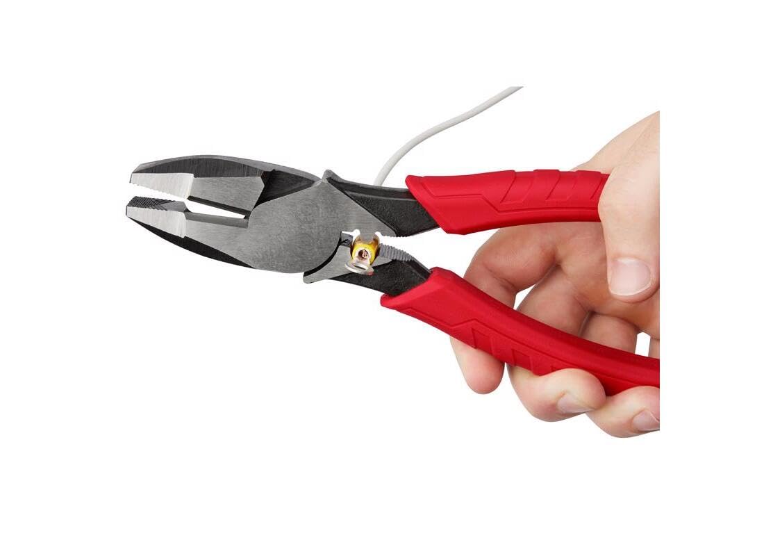 Milwaukee 48226100 Linemans Pliers w Crimper 230mm 9" , Red