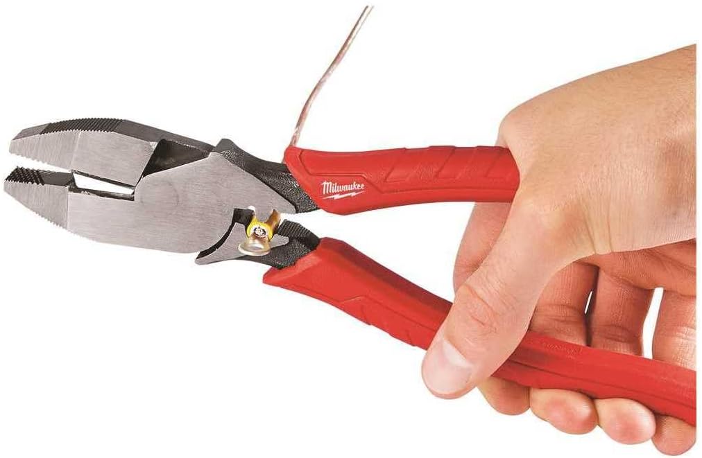 Milwaukee 48226100 Linemans Pliers w Crimper 230mm 9" , Red