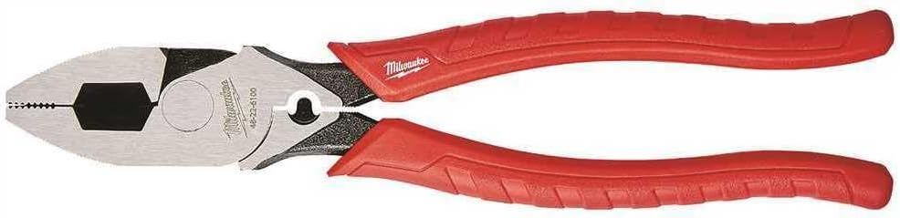 Milwaukee 48226100 Linemans Pliers w Crimper 230mm 9" , Red
