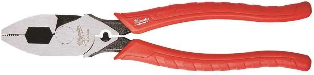 Milwaukee 48226100 Linemans Pliers w Crimper 230mm 9" , Red