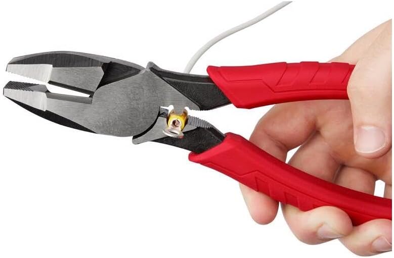 Milwaukee 48226100 Linemans Pliers w Crimper 230mm 9" , Red