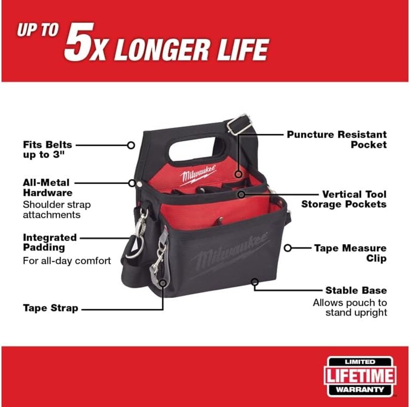 TOOL POUCH FABRIC 15PKT ELECTRICIANS MILWAUKEE