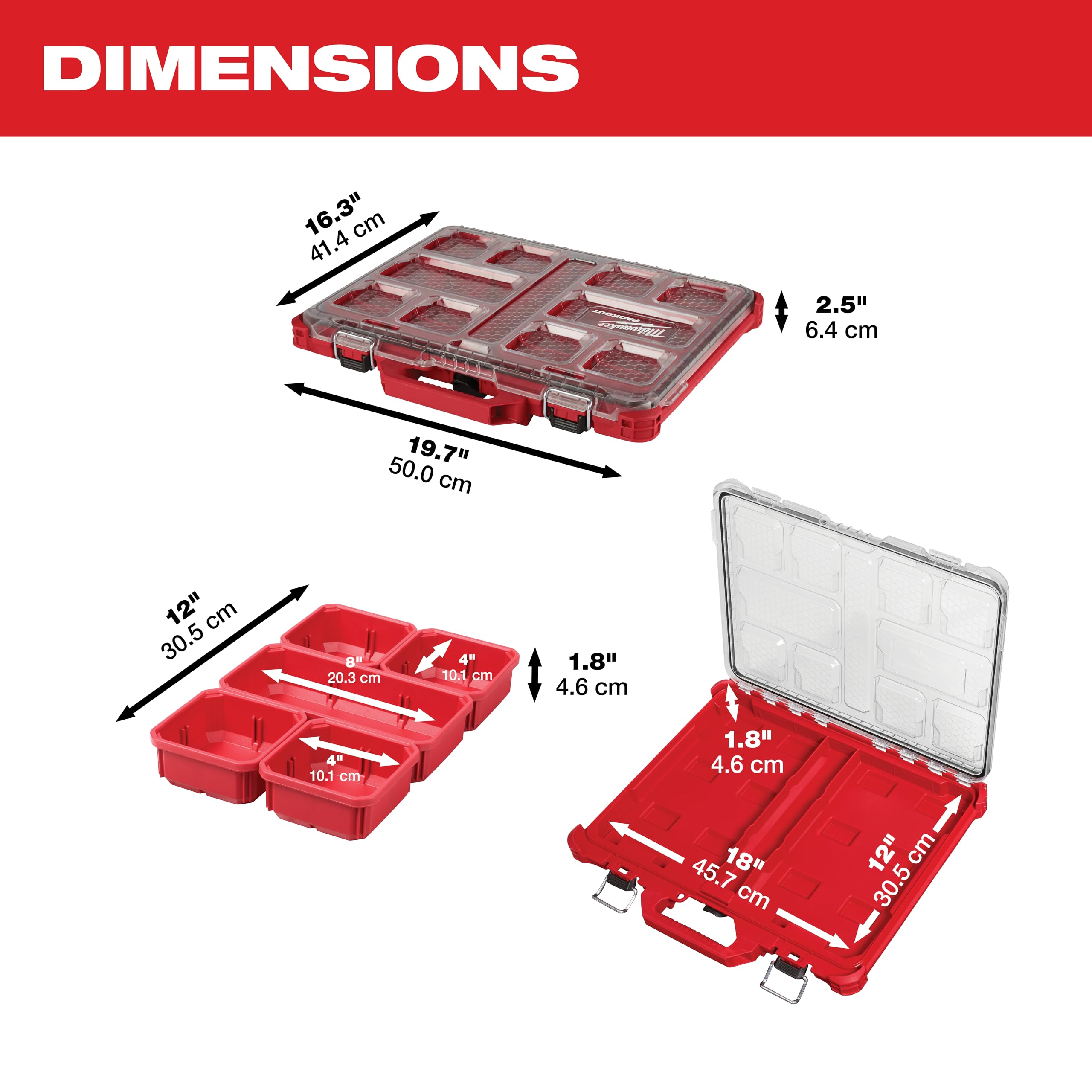 Milwaukee 48228431 Packout Low-Profile Organiser