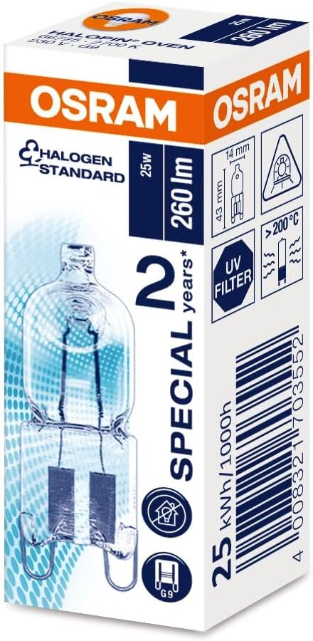 Osram 66725 Oven 25W 230V G9 Halopin Lamp