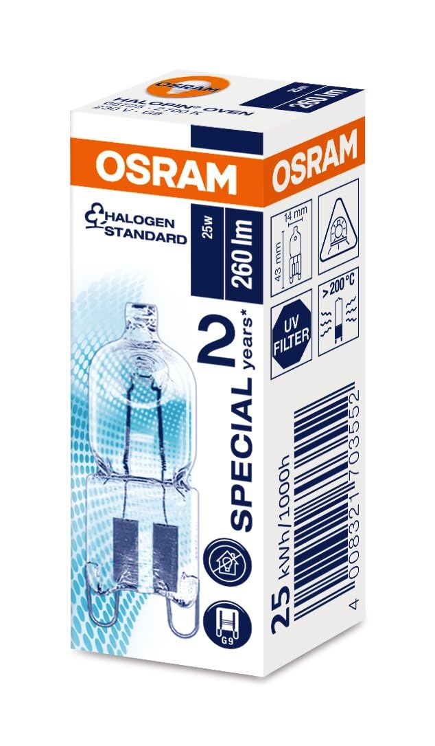 Osram 66725 Oven 25W 230V G9 Halopin Lamp