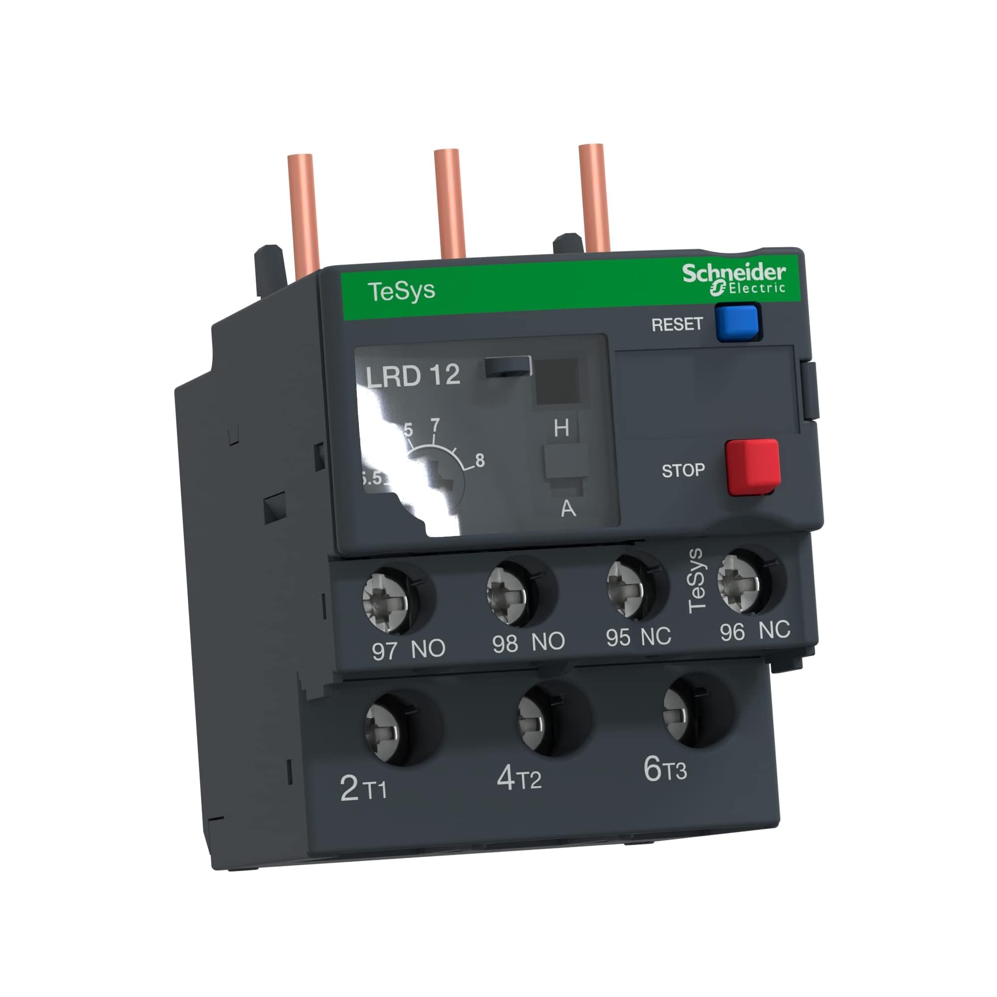 Square D SQDLRD12 SQ D LRD12 Overload Relay 5.5-8A, Black