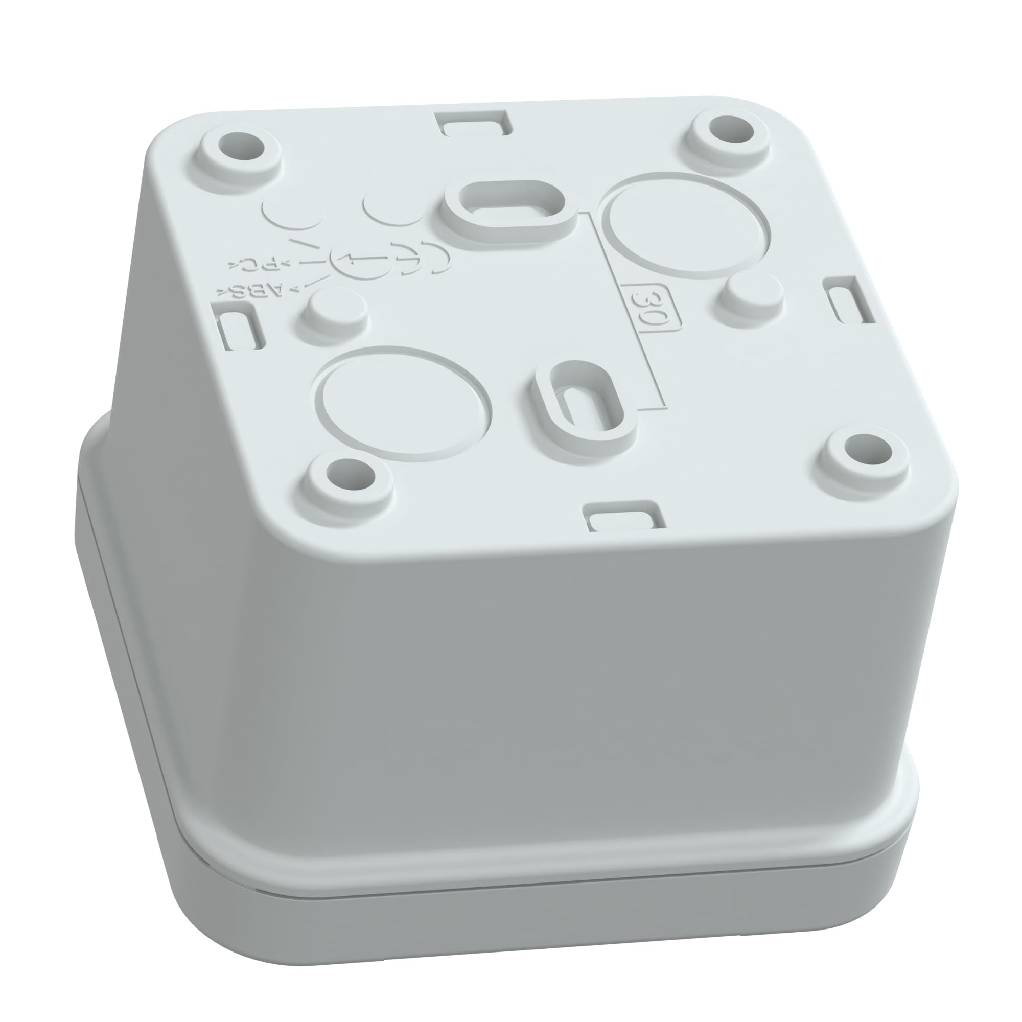 Schneider Electric Thalassa TBS RAL7035 IP66 IK07 Industrial ABS Box with Opaque Cover H10, 74 mm Width x 74 mm Height x 56 mm Depth