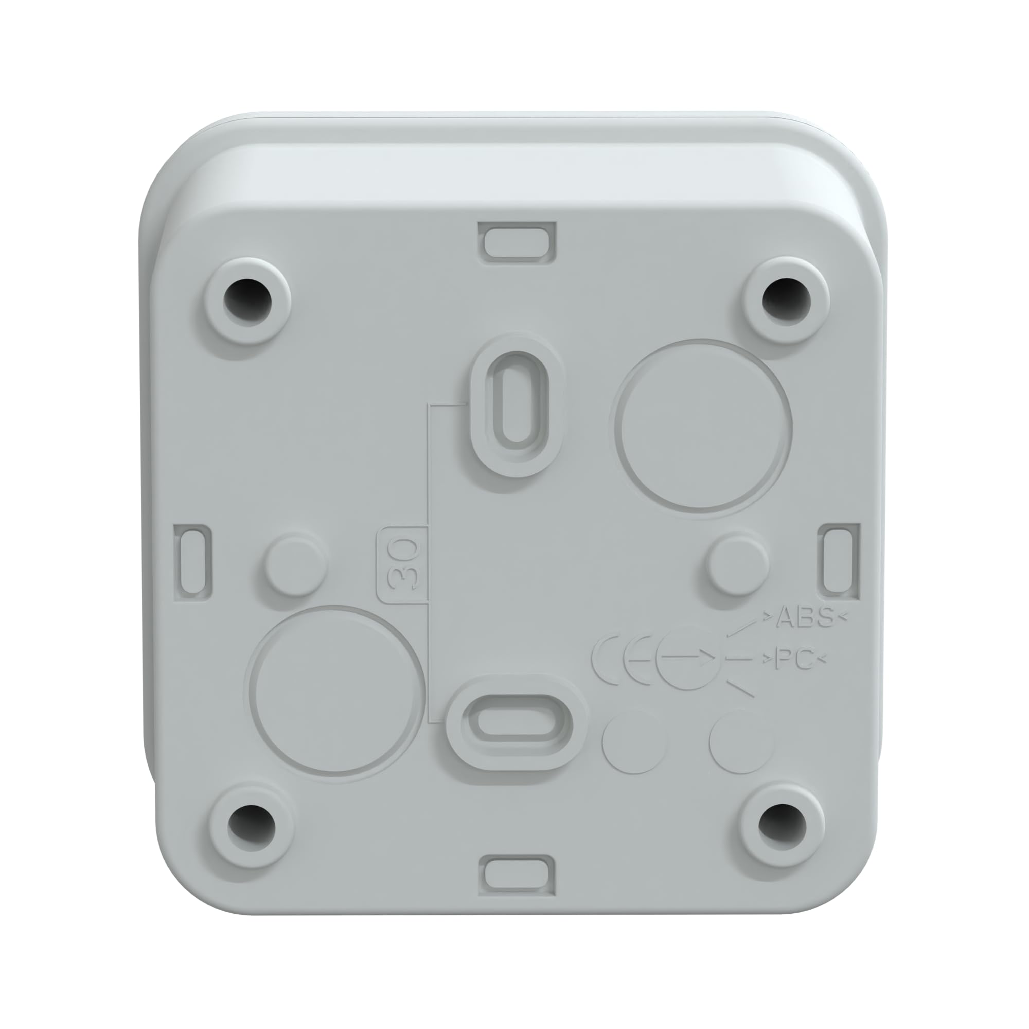 Schneider Electric Thalassa TBS RAL7035 IP66 IK07 Industrial ABS Box with Opaque Cover H10, 74 mm Width x 74 mm Height x 56 mm Depth