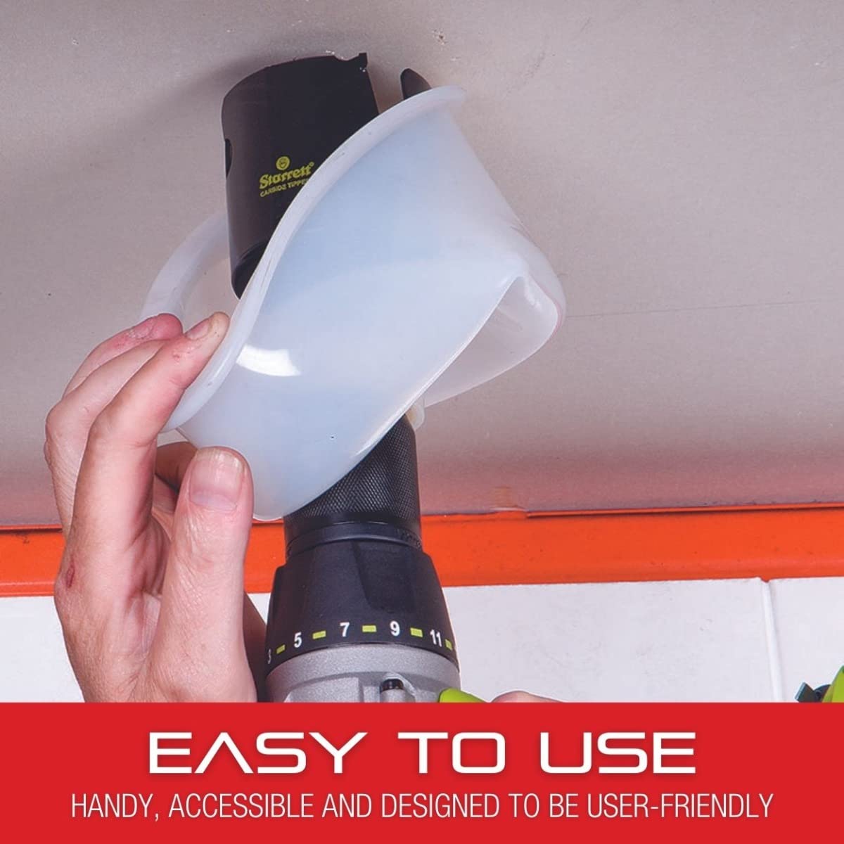 Starrett Debris Dust Collector - DB2 Durable Electric Drill Hole Saw Dust Bowl - Power Tool Accessories for Upto 121mm Hole Saws