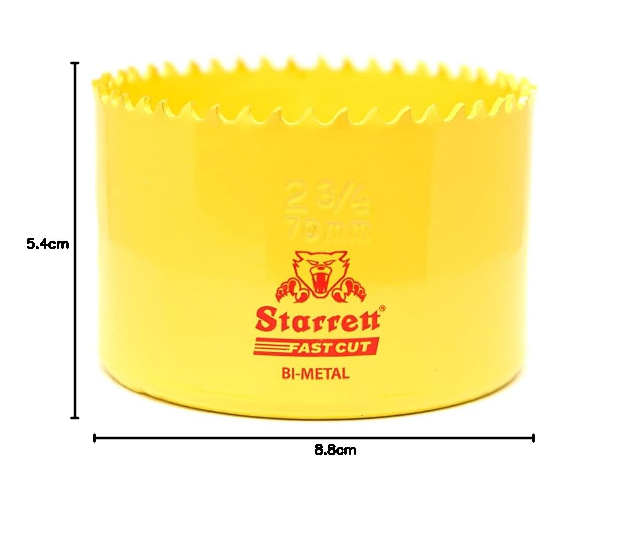 Starrett HSS Bi-Metal Hole Saw - FCH0256 Fast Cut Extra Cobalt Hole Saw - for Stainless Mild Sheet Wood Plastic Various Materials - 59mm