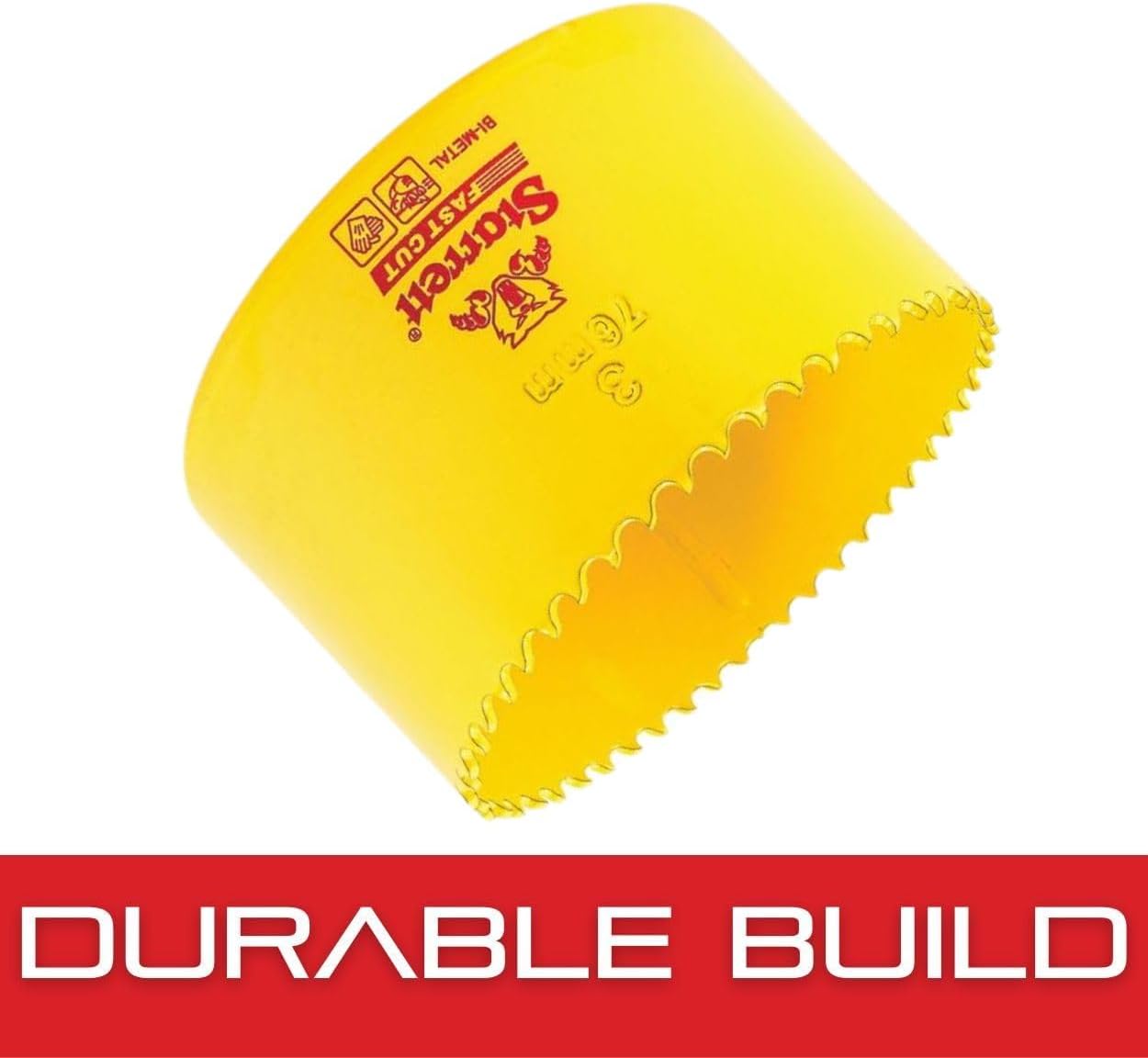 Starrett Fast Cut Straight Pitch Bi-Metal Hole Saw, 76 mm Diameter, Yellow