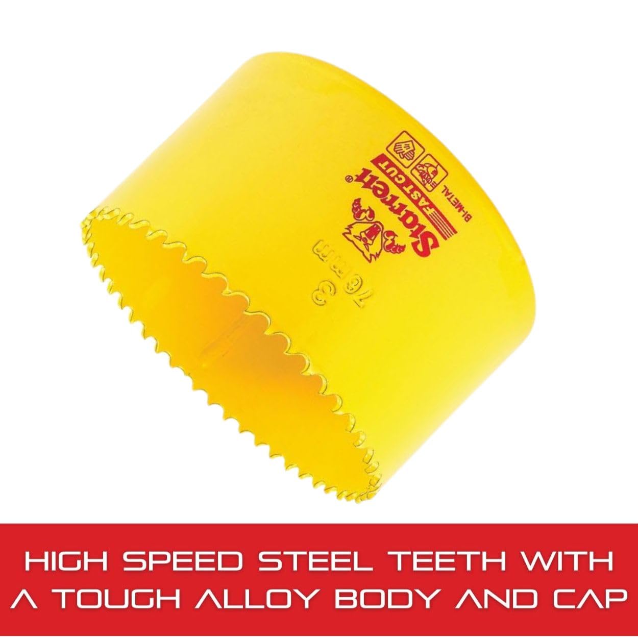 Starrett Fast Cut Straight Pitch Bi-Metal Hole Saw, 76 mm Diameter, Yellow