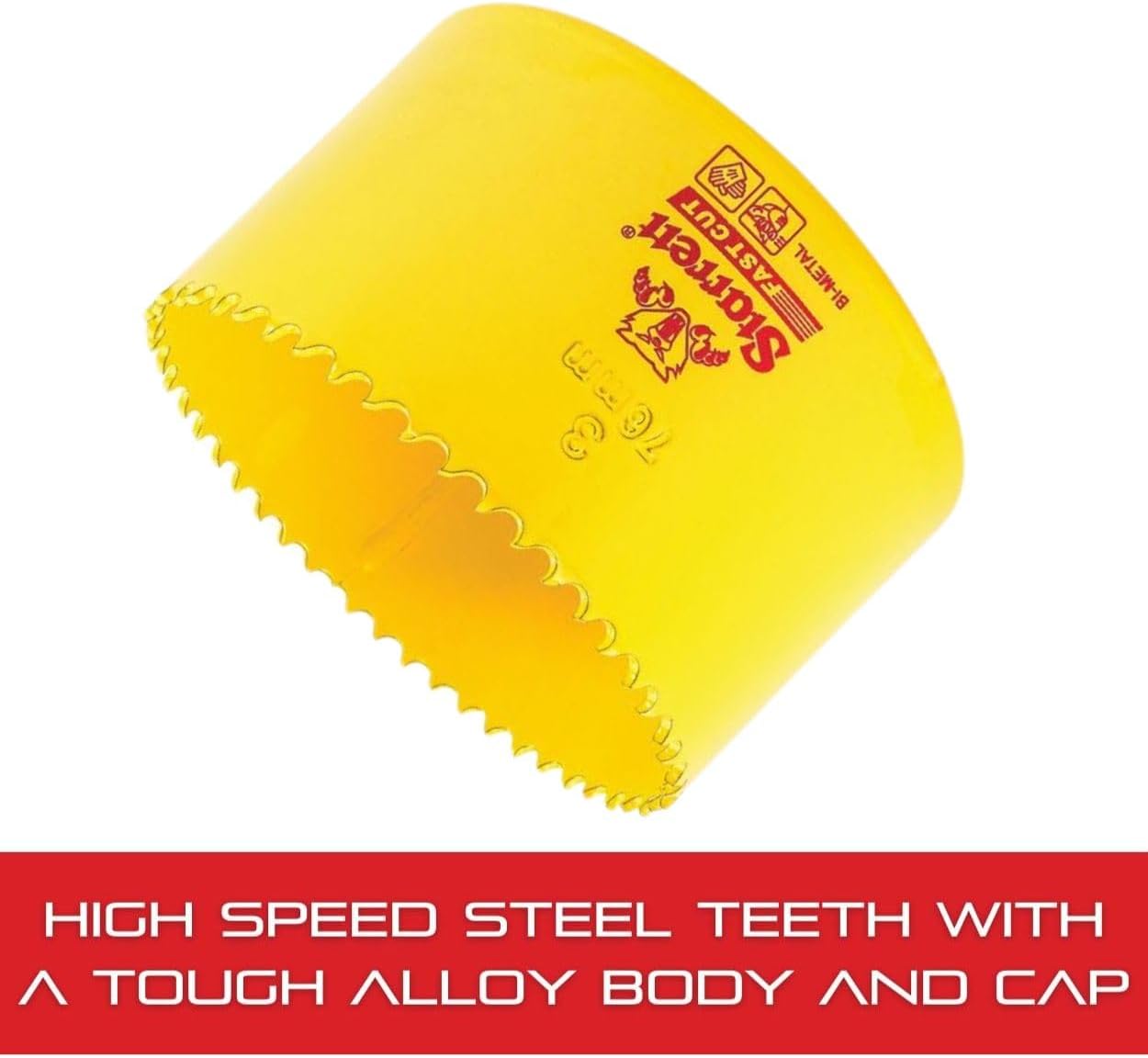 Starrett Fast Cut Straight Pitch Bi-Metal Hole Saw, 76 mm Diameter, Yellow