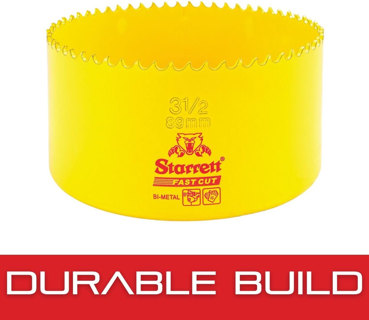 Starrett HSS Bi-Metal Fast Cut Hole Saw - 89mm - For Metal, Wood, Plastics