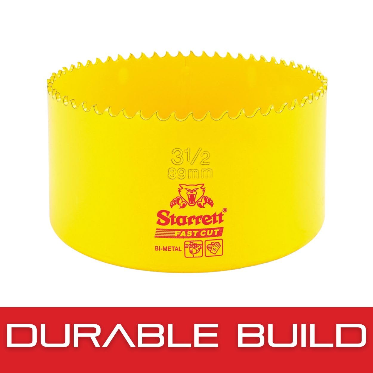 Starrett HSS Bi-Metal Fast Cut Hole Saw - 89mm - For Metal, Wood, Plastics