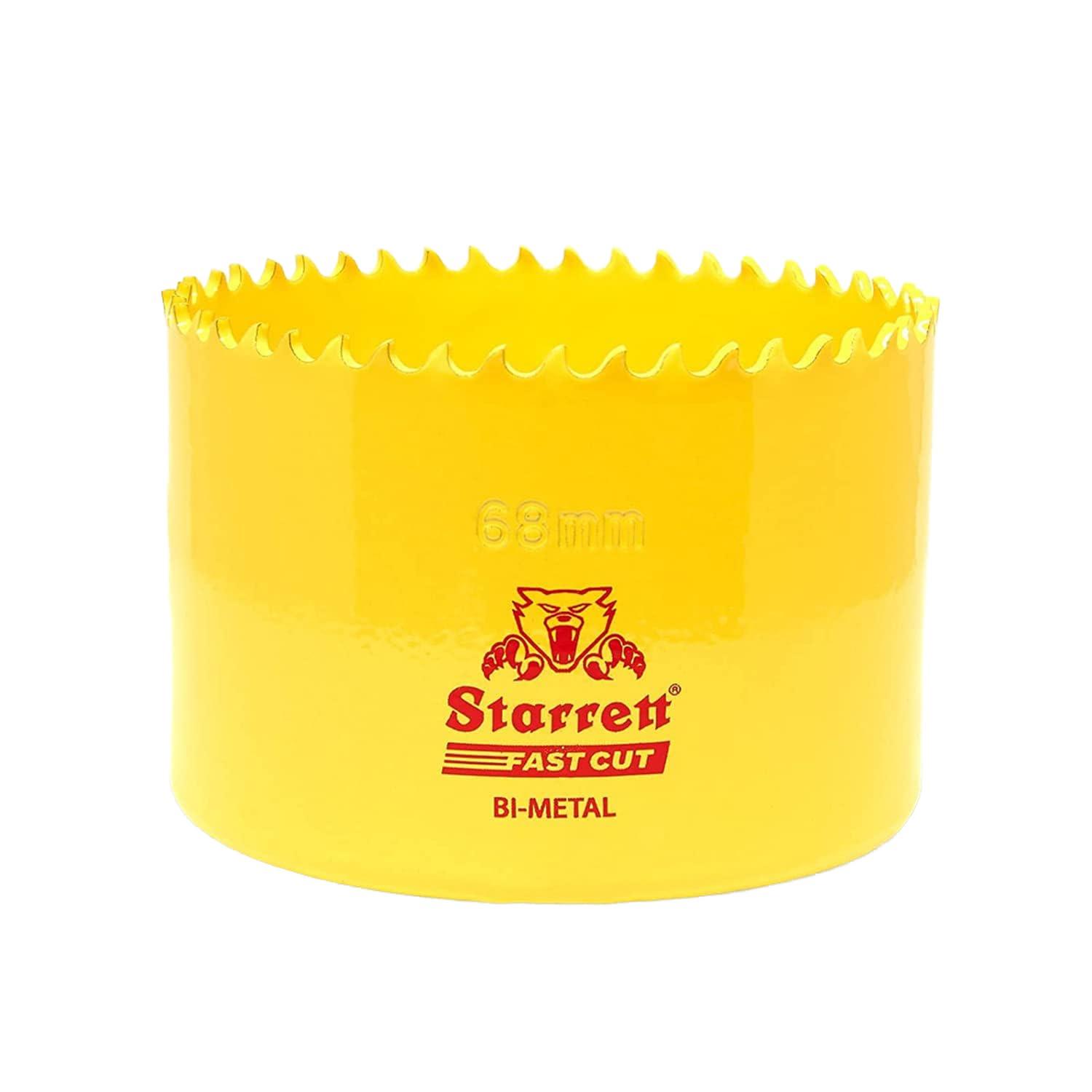 Starrett Fast Cut Straight Pitch Bi-Metal Hole Saw, 68 mm Diameter, Yellow