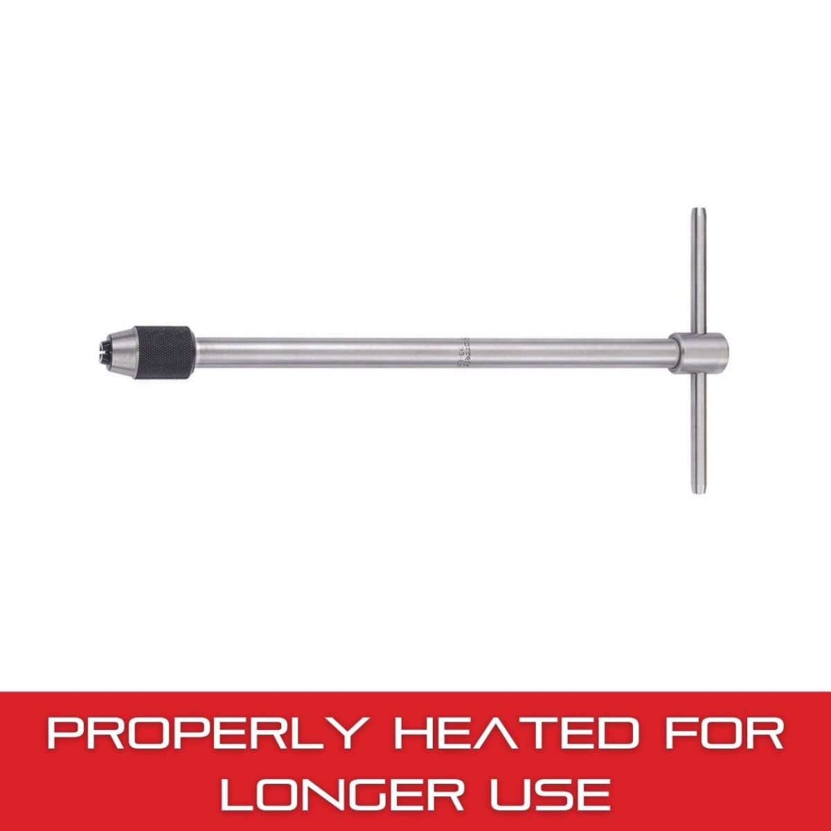Starrett 93E T-Handle Tap Wrench, 7/32" - 7/16" Tap Size, 5/32" - 1/4" Square Shank Diameter, 10" Body Length