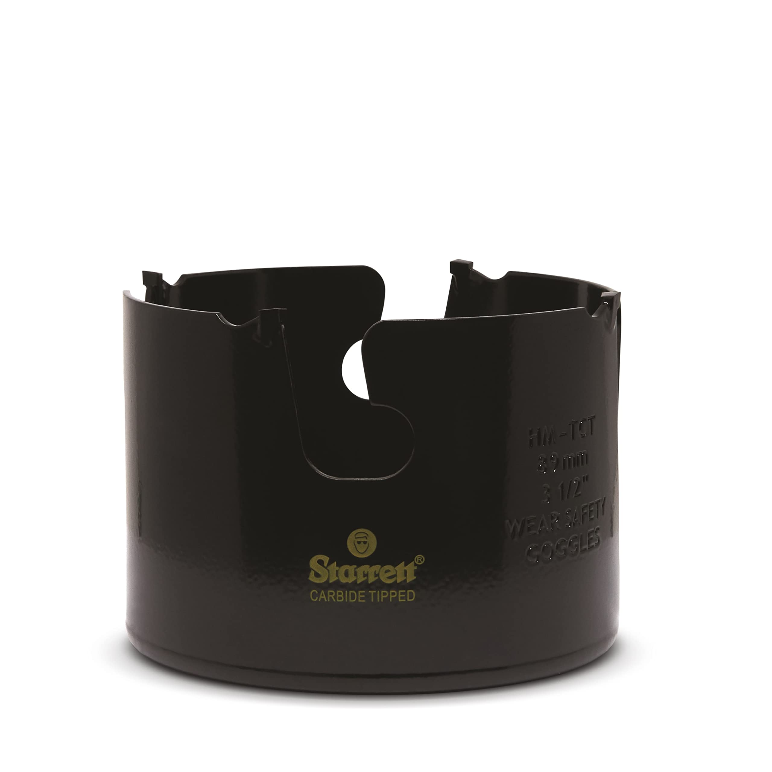 Starrett MPH0312 Steel Tungsten Carbide Tipped Fastcut Multi-Purpose Hole Saw, Carbide Teeth, 3-1/2" Diameter, 2-1/8" Cutting Depth, 5/8"-18 Thread, Black