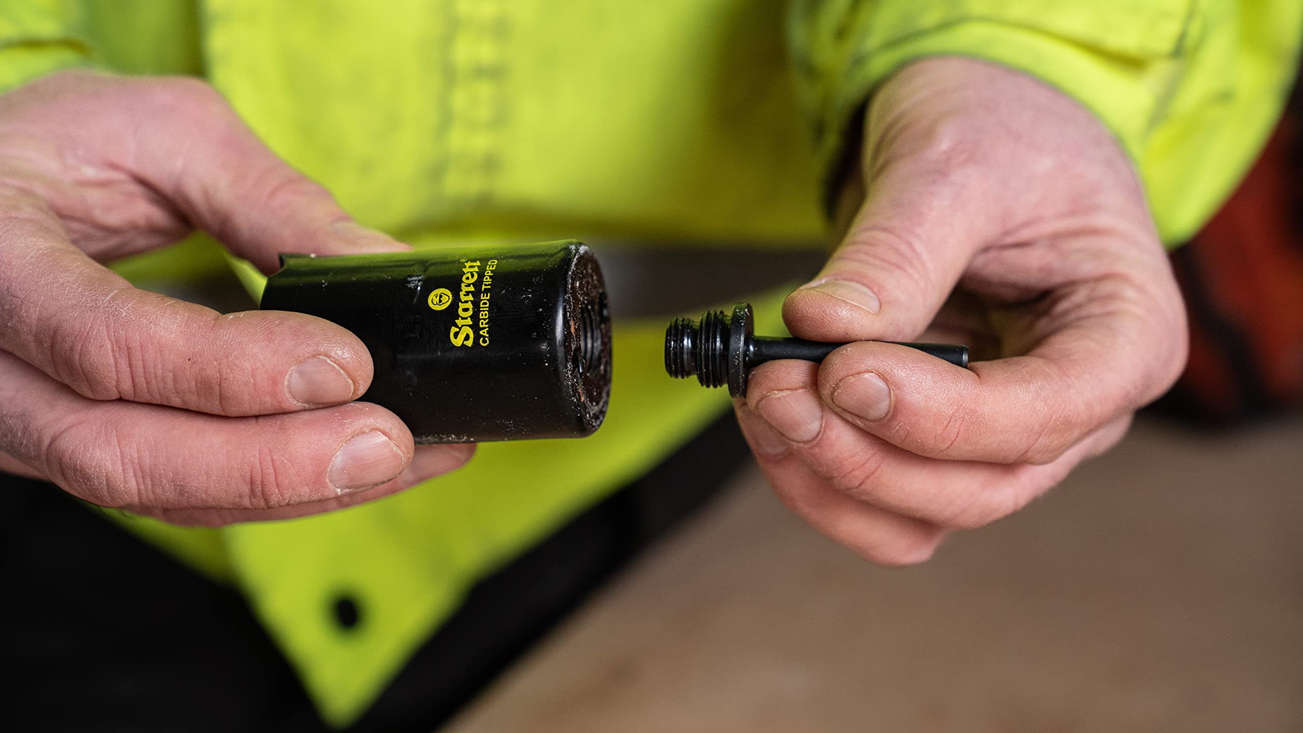 Starrett MPH0312 Steel Tungsten Carbide Tipped Fastcut Multi-Purpose Hole Saw, Carbide Teeth, 3-1/2" Diameter, 2-1/8" Cutting Depth, 5/8"-18 Thread, Black