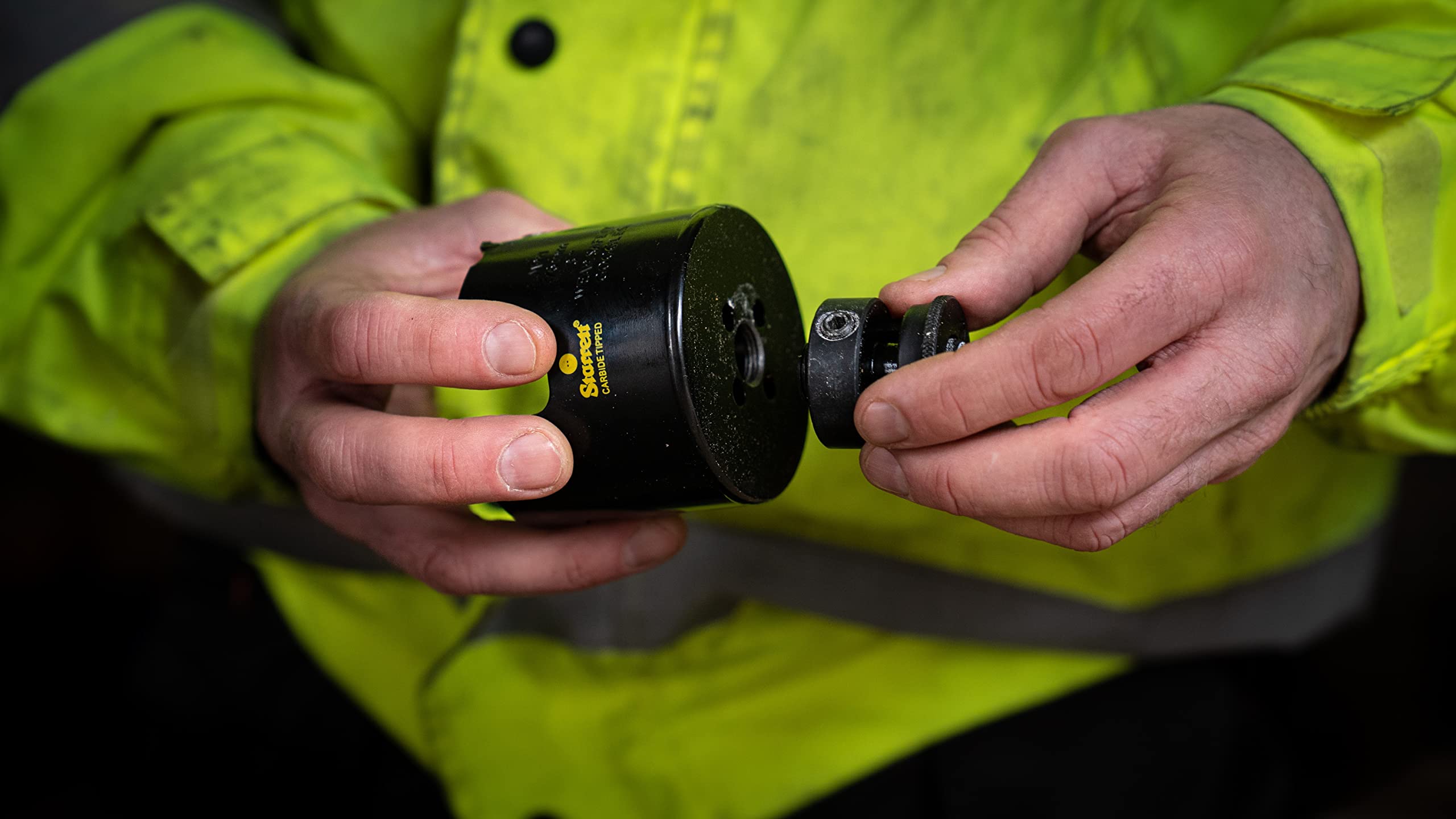 Starrett MPH0312 Steel Tungsten Carbide Tipped Fastcut Multi-Purpose Hole Saw, Carbide Teeth, 3-1/2" Diameter, 2-1/8" Cutting Depth, 5/8"-18 Thread, Black