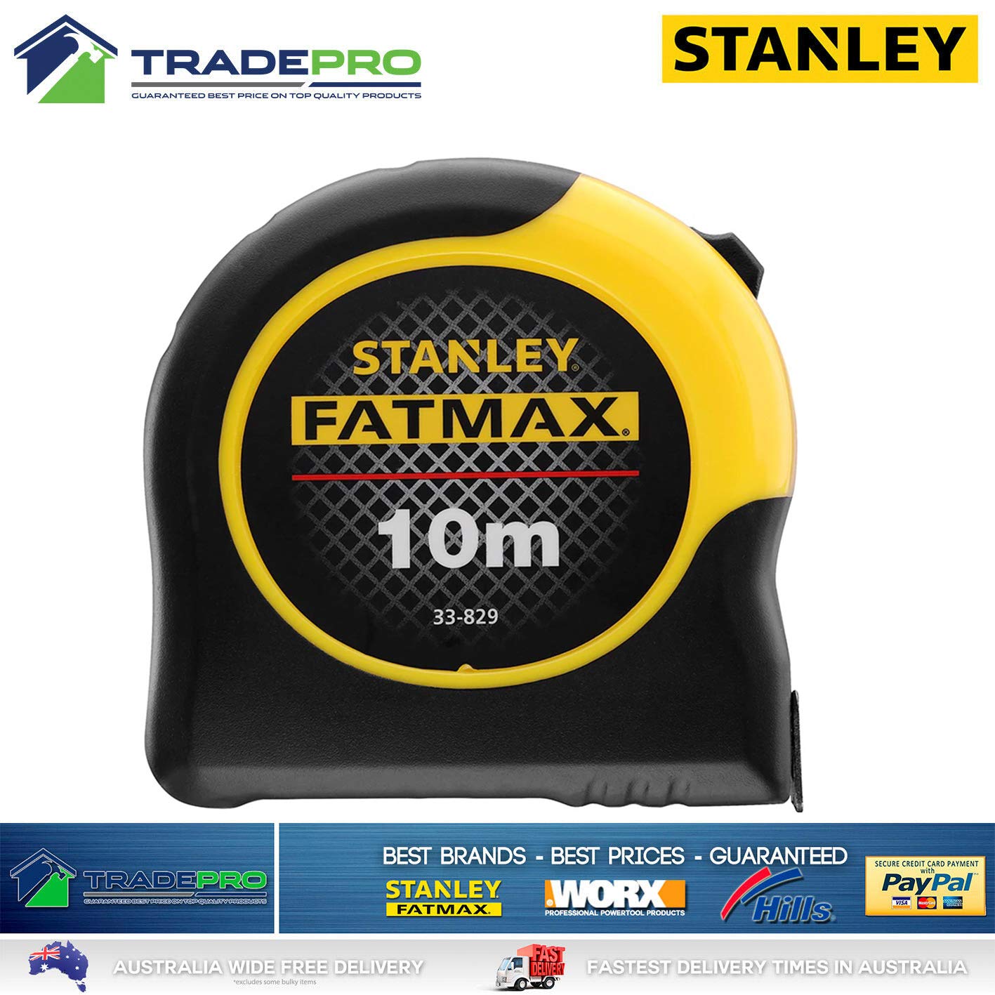 Stanley FatMax Blade Armour Tape Measure, 10 Meter Size